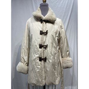 fabrick jacket rex rabbit cuffs trim and collar (62193)